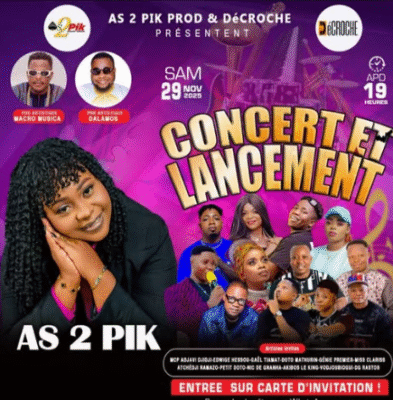 AS 2 PIK annonce un grand concert de lancement : l’Adjanou à l’honneur ce 29 novembre 2025