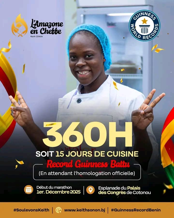 Marathon culinaire : Keith Sonon grave son nom et celui du  Bénin dans le Guinness World Records